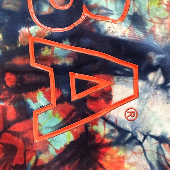 Zumba Fitness Multicolor Tie-Dye Leggings with Navy Accents - Picture 9 of 10